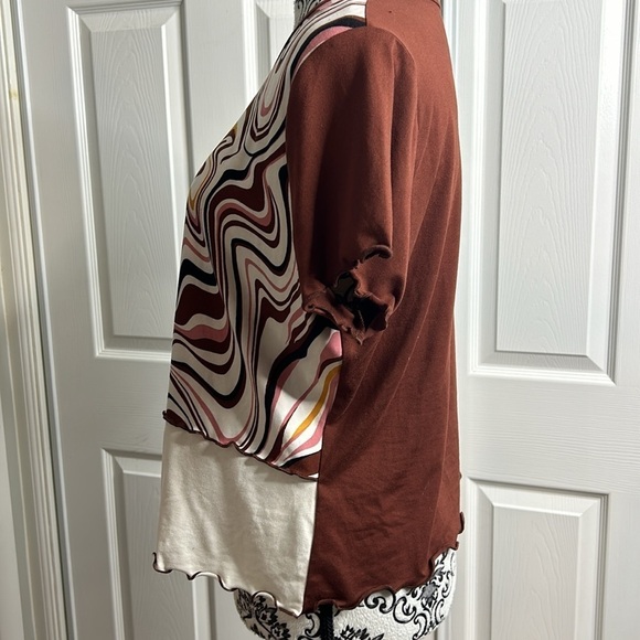 Brown Sixty’s Vibe Rolled Hem T Shirt Short Sleeve S - Picture 2 of 5